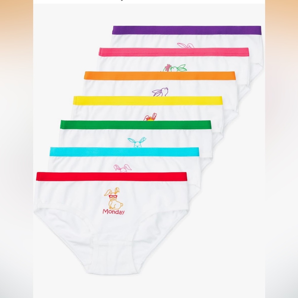 Lucky & Me | Mia Girls Tagless Bikini Underwear | 7 Pack Day of the Week sz 2-3